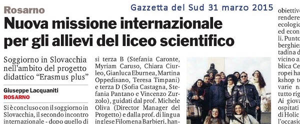 Progetto Erasmus plus: seconda tappa in Slovacchia