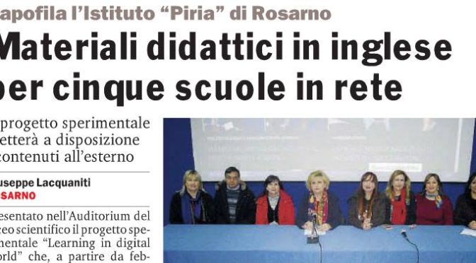 Nuovo progetto sperimentale “Learning in digital world”